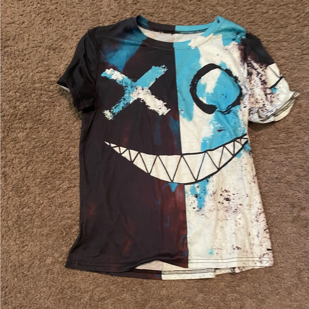 Kids Smiley Face Tee - Black and Blue